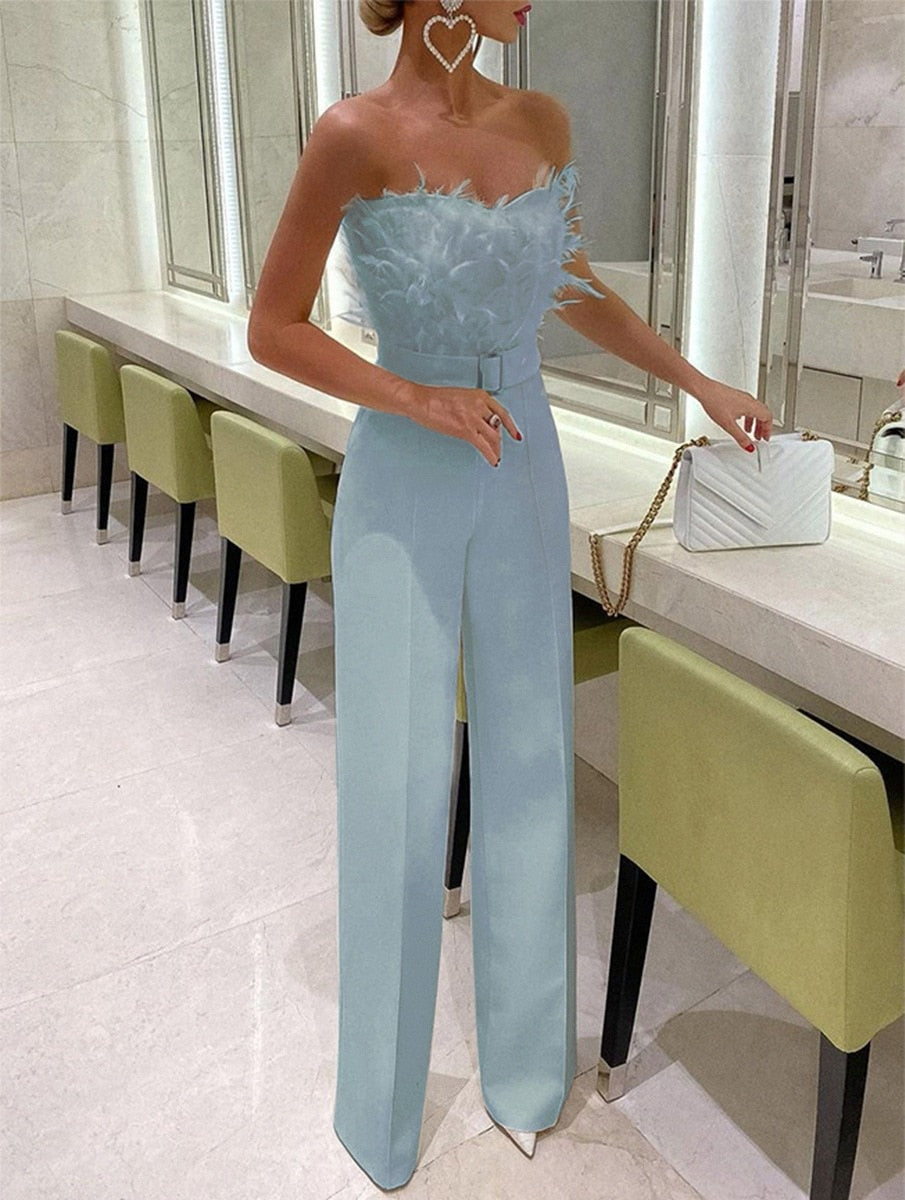 Frola - Elegancki kombinezon z topem bandeau