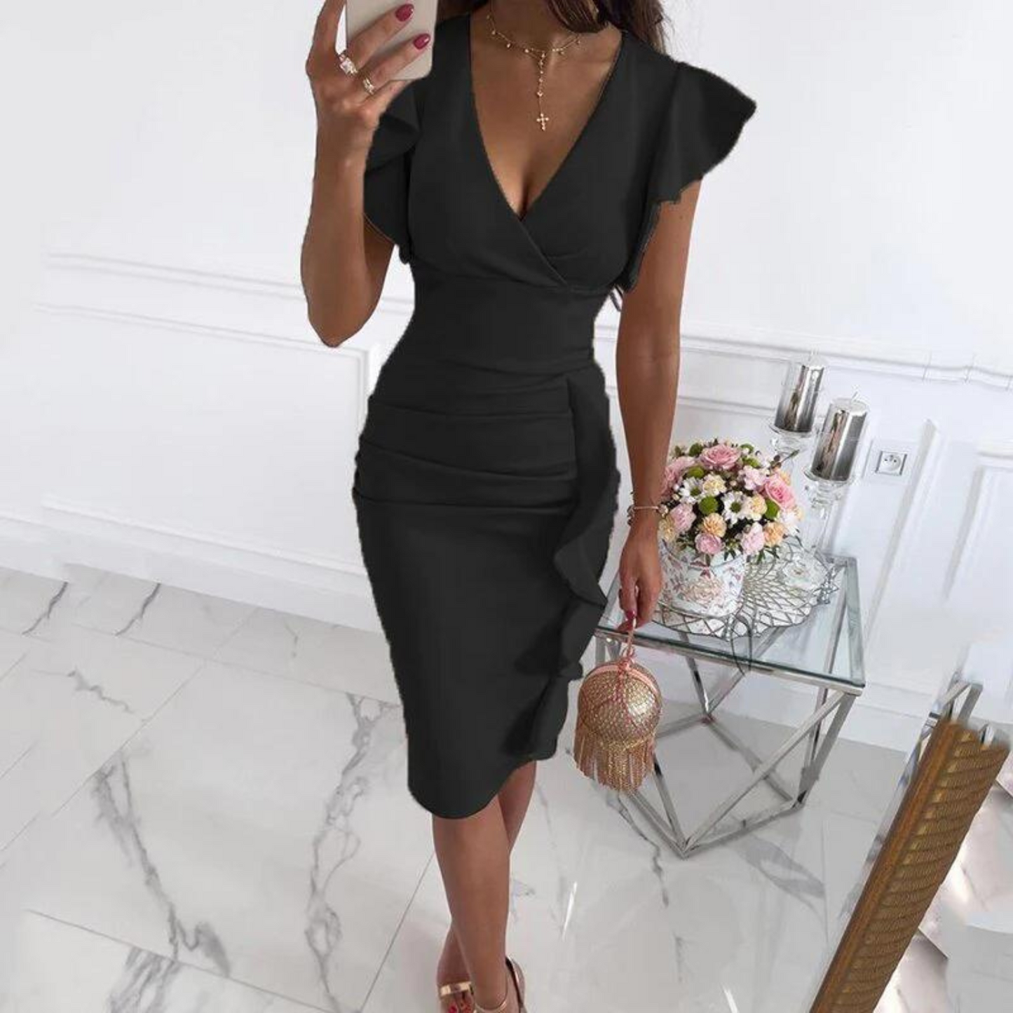 Ashlie - Elegancka sukienka z falbanami