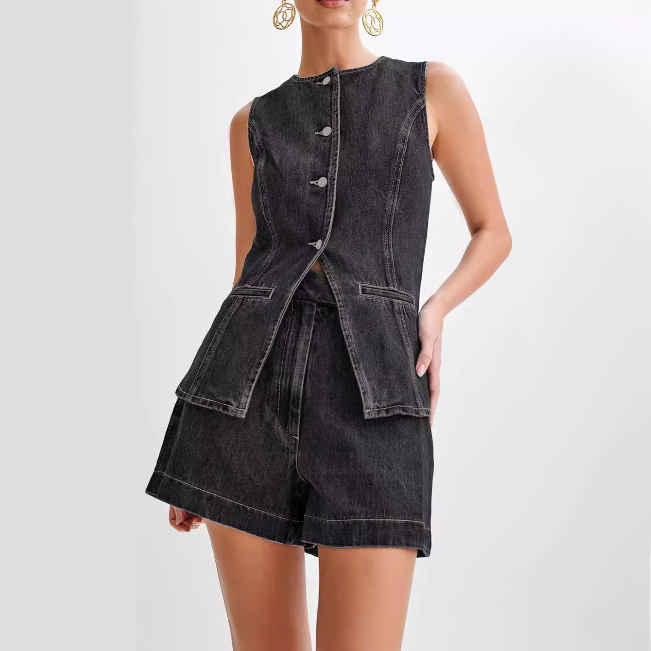 Debra - Swobodny zestaw z denimu dla kobiet