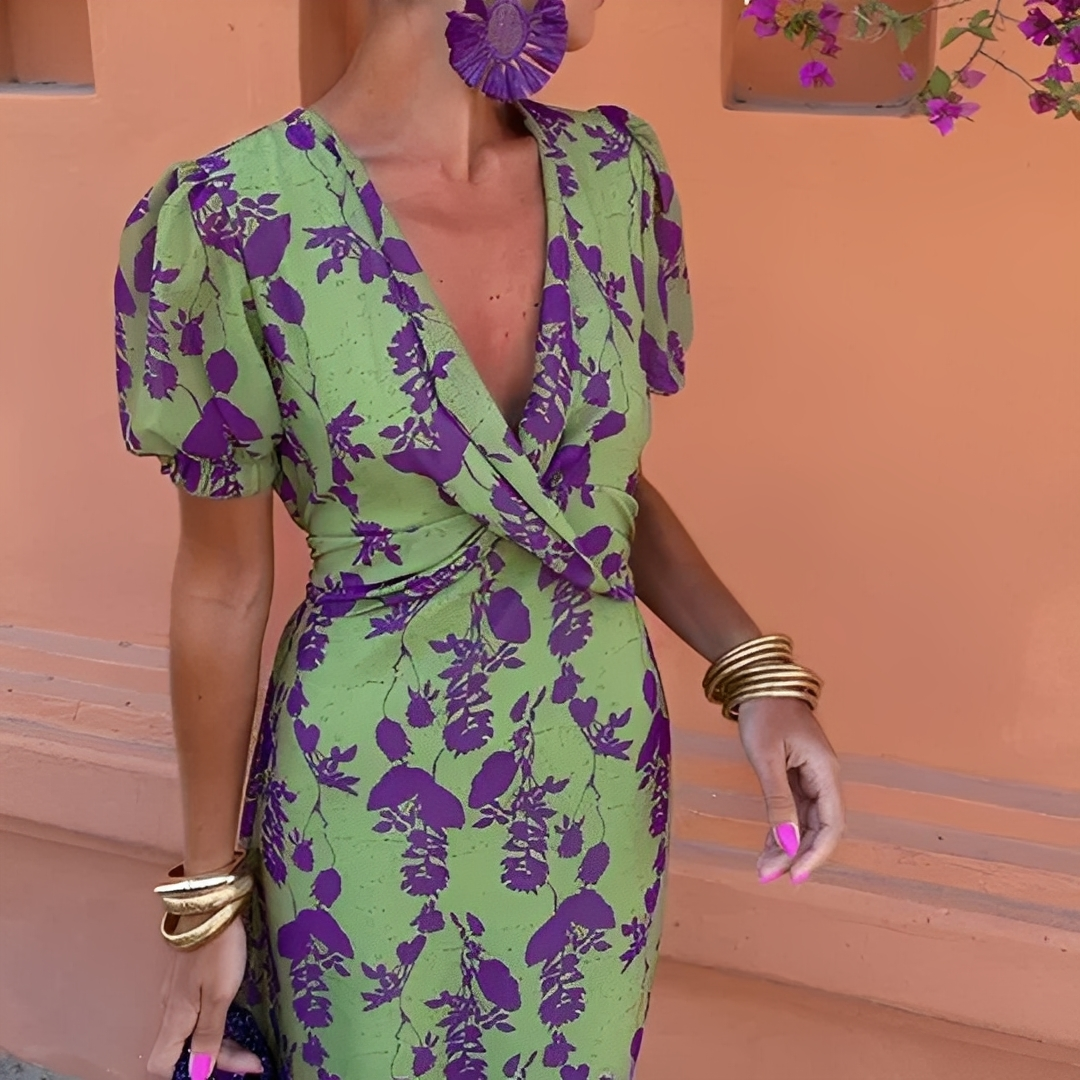 Aglaé - Sukienka elegancka w kwiaty dla kobiet