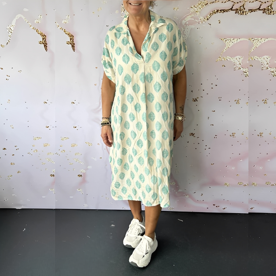 Xandra - Sukienka luźna elegancka z jodły dla kobiet