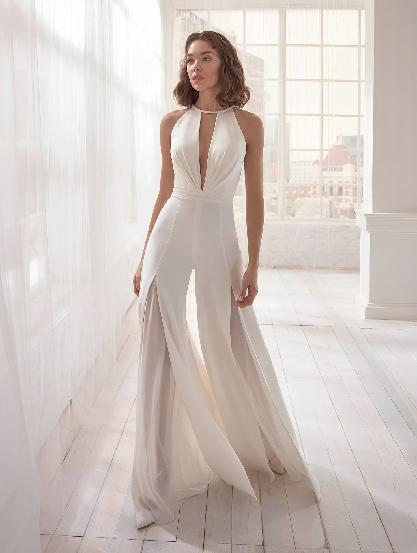 Jessika - Elegancki kombinezon z dekoltem V dla kobiet