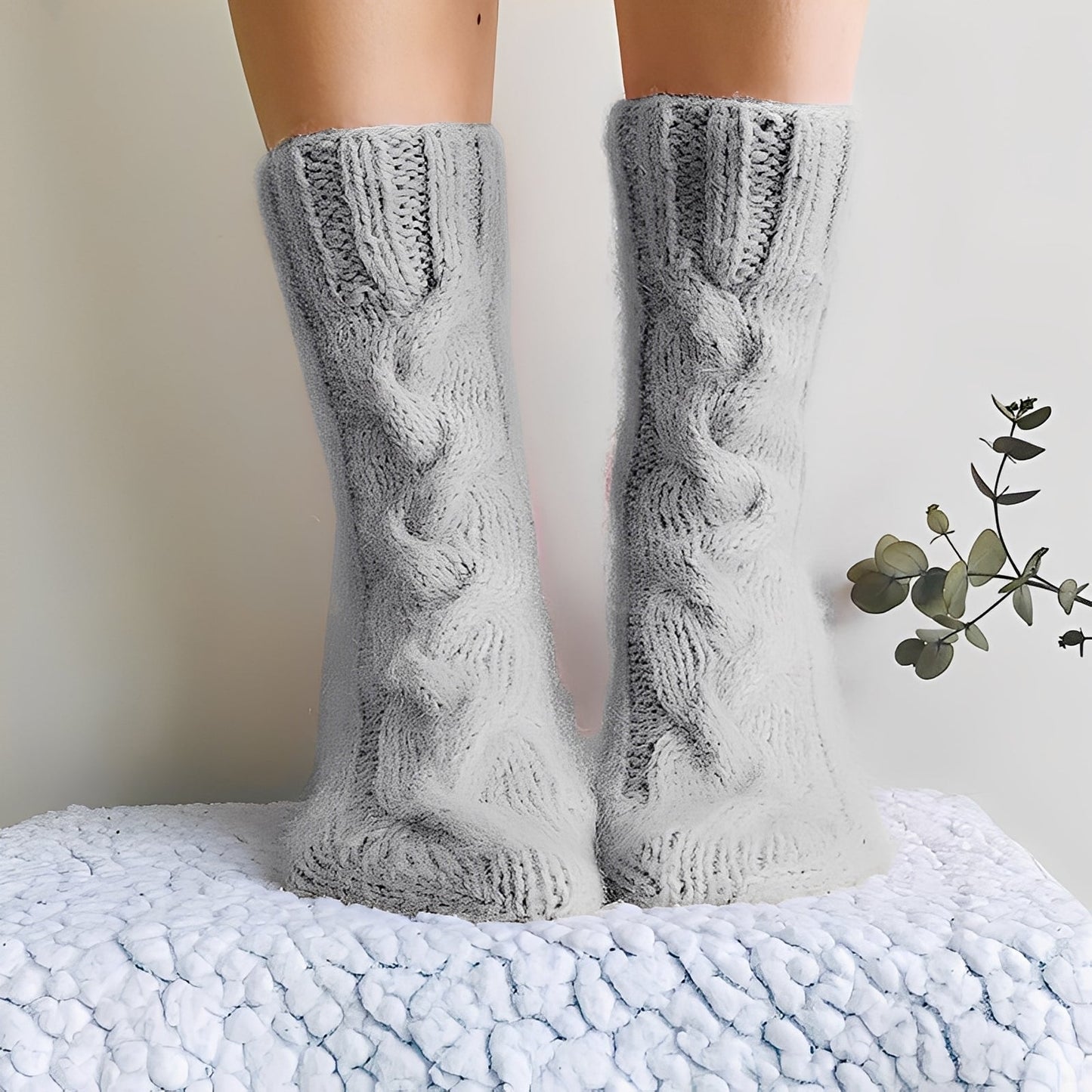 Dorothy - Ciepłe dziane skarpety wełniane dla kobiet