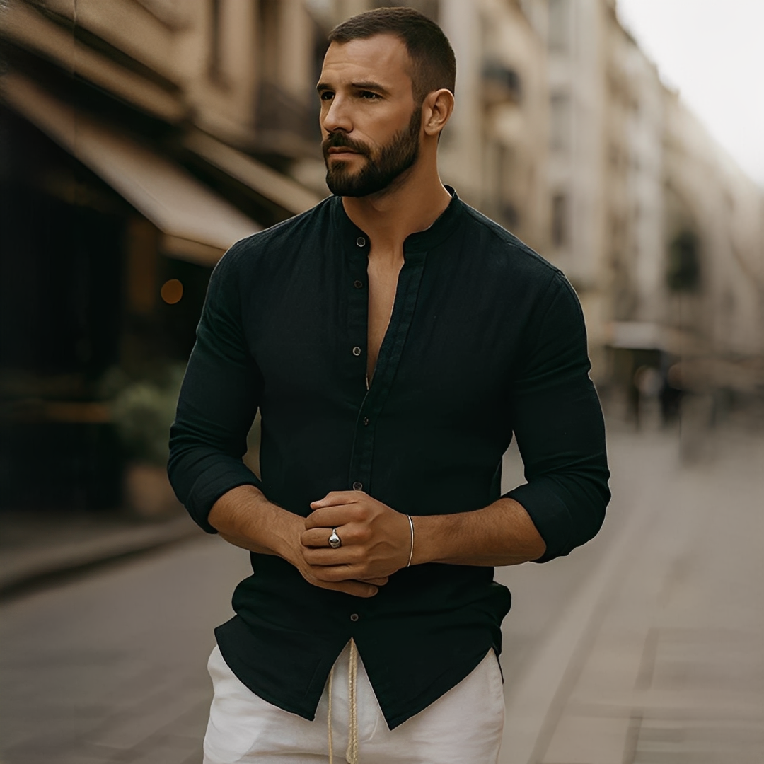 Findoco - Koszula komfortowa z długimi rękawami dla mężczyzn