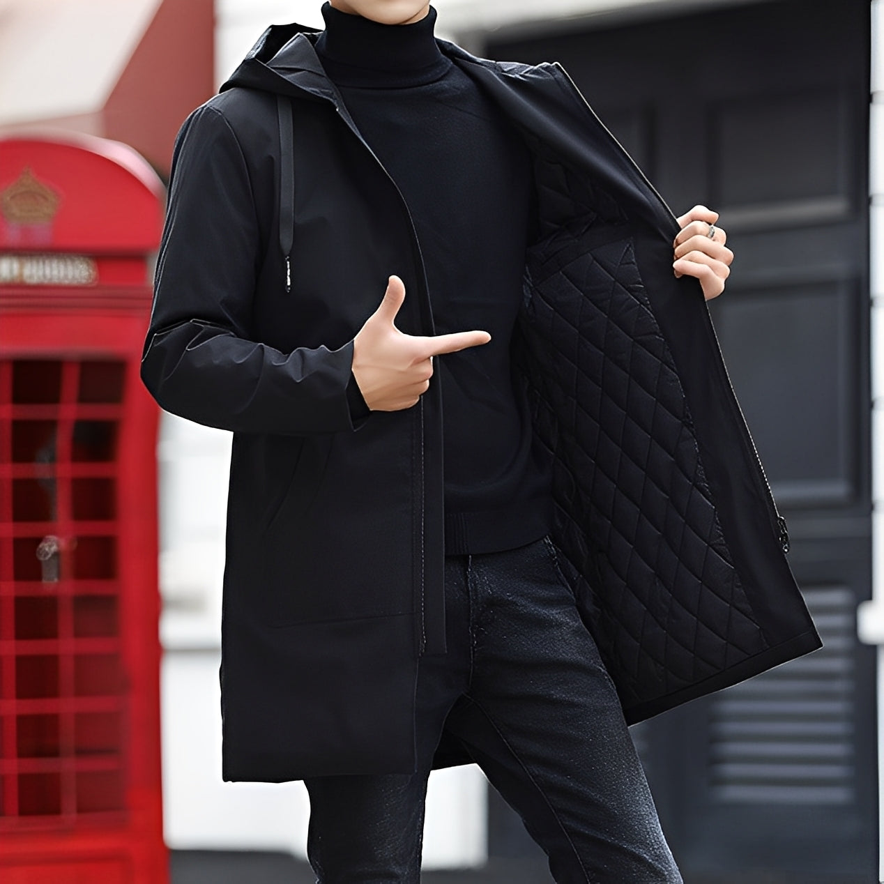 Derren - Luźna, lekka kurtka z kapturem dla mężczyzn