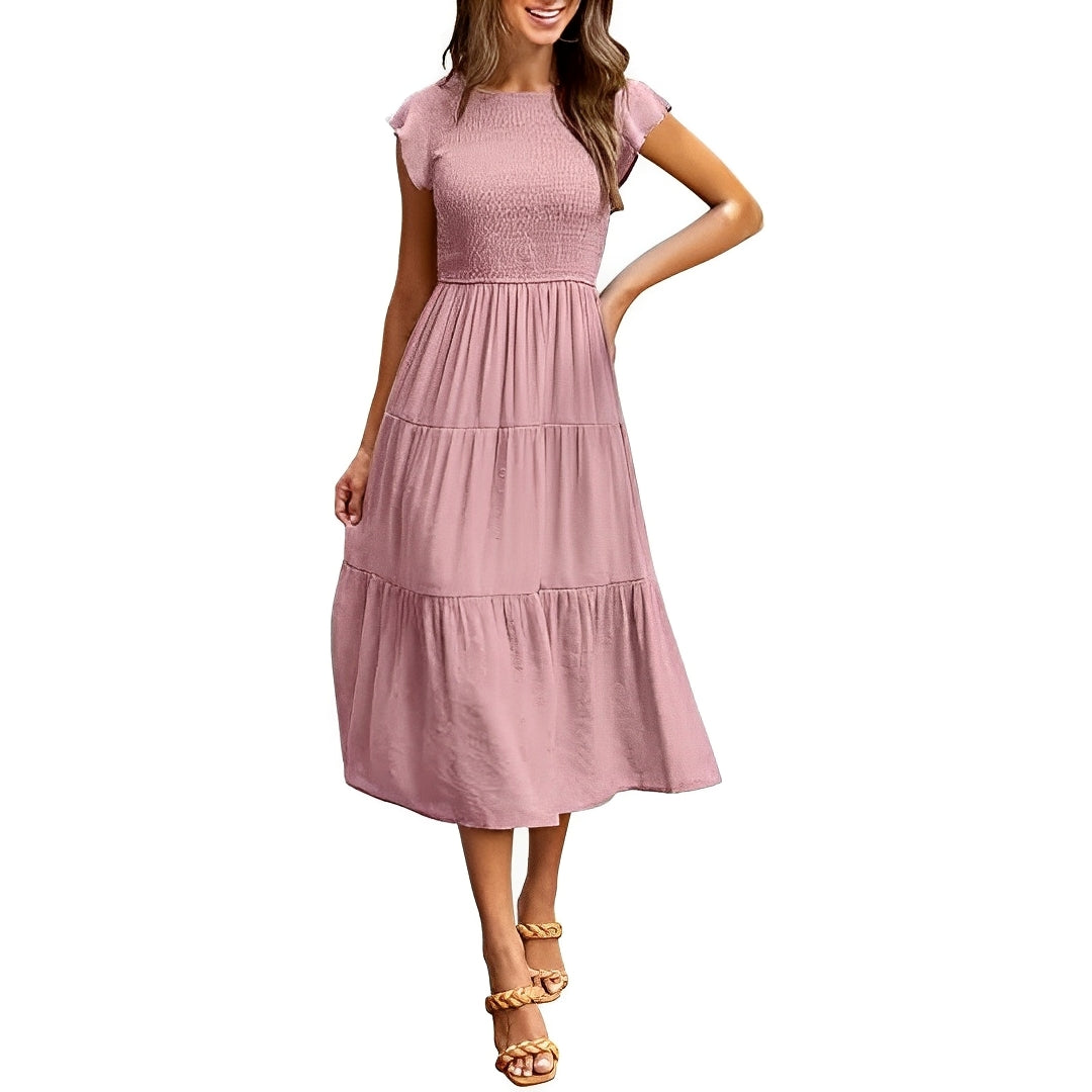 Jasmyn - elegancka sukienka z krótkim rękawem dla kobiet