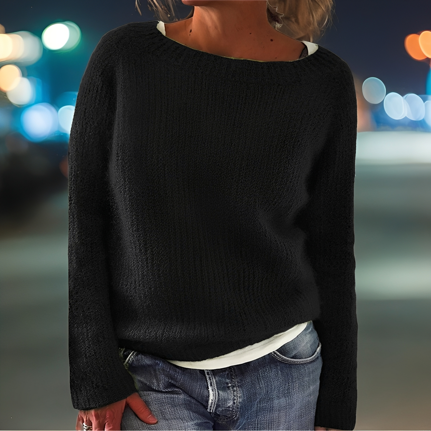 Abeeha - Sweter oversize w kolorze jodły dla kobiet