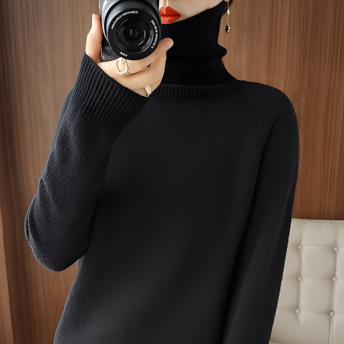 Kaycee - Modny sweter z golfem dla kobiet