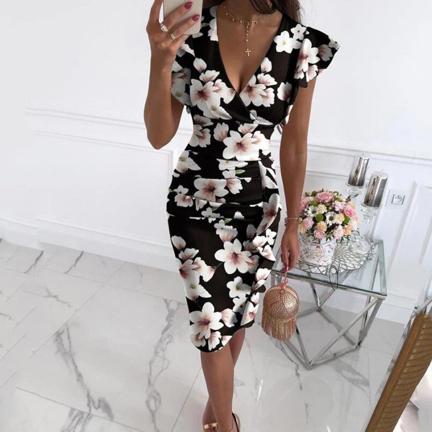 Ashlie - Elegancka sukienka z falbanami