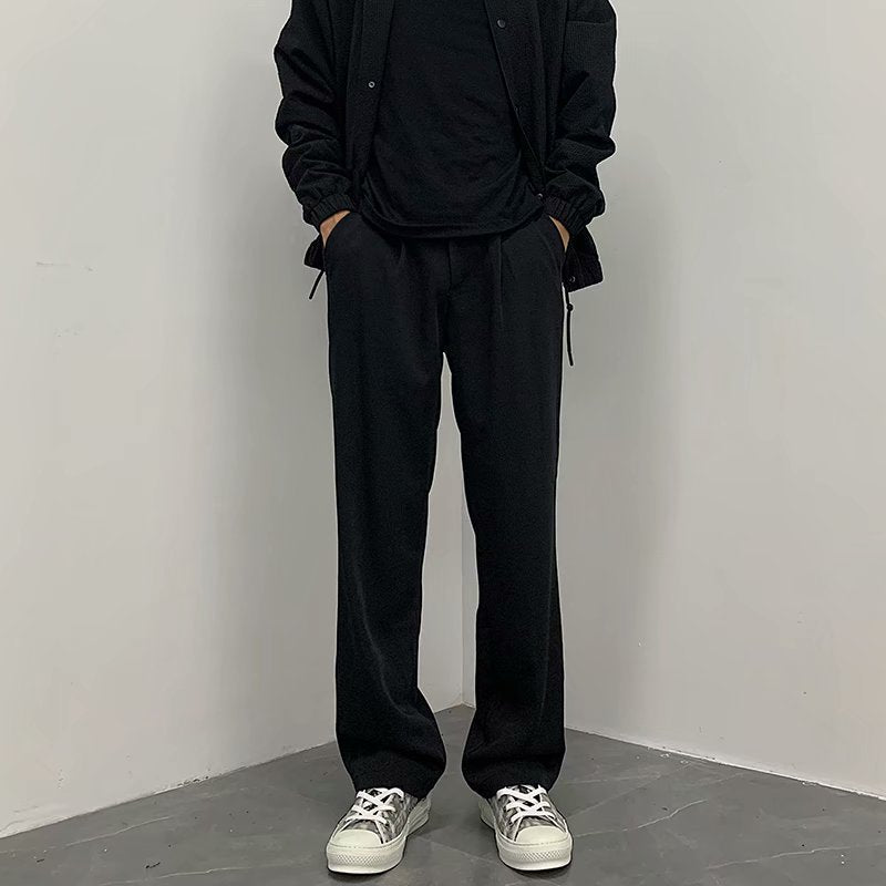 Caleb - Eleganckie, luźne, proste spodnie dla mężczyzn