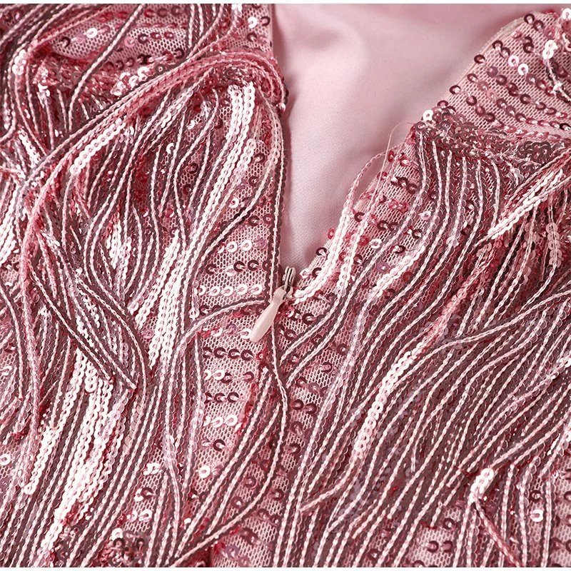 Meera - Krótka Sukienka Imprezowa Pióra, Elegancka & Wyrazista