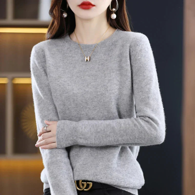 Stefani - Sweter z kaszmiru z okrągłym dekoltem