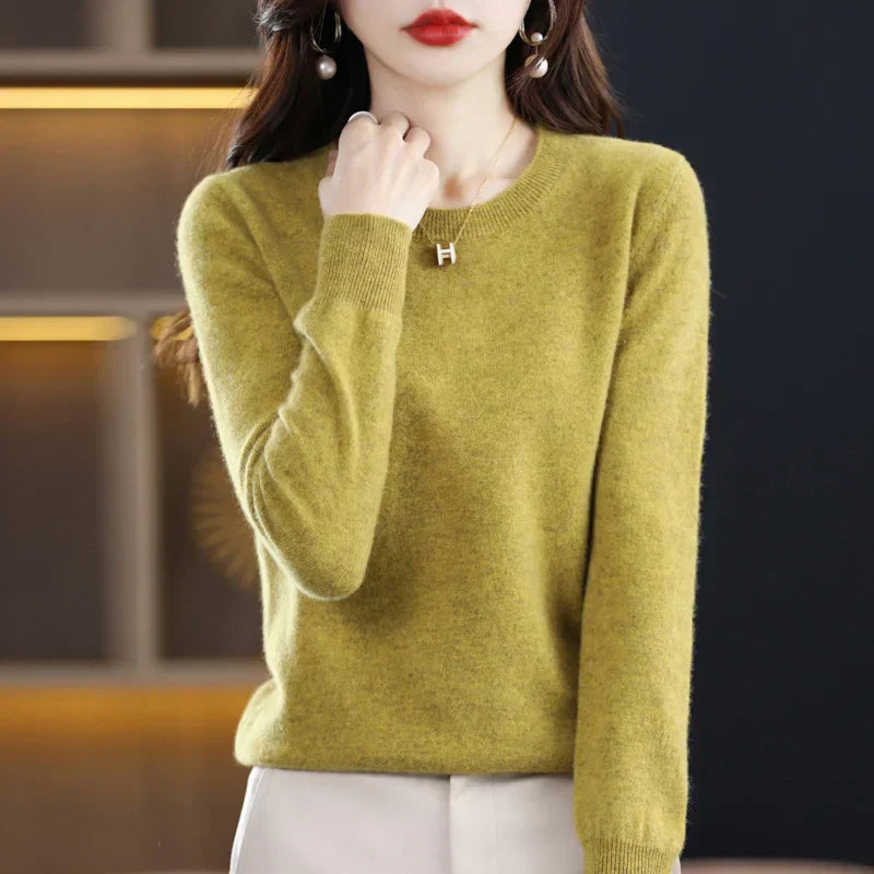 Stefani - Sweter z kaszmiru z okrągłym dekoltem