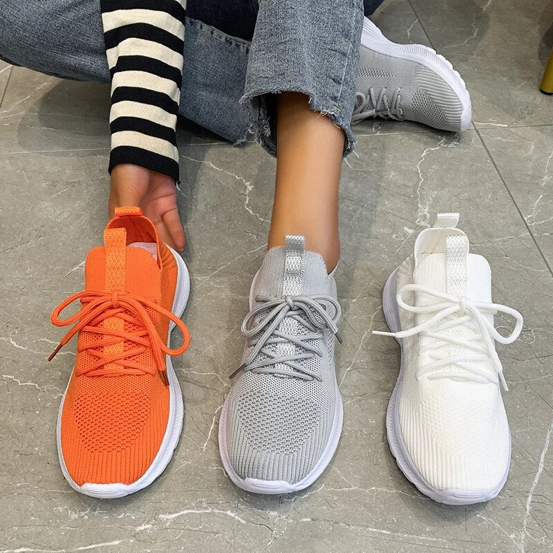 Brinley - Damskie oddychające sznurowane buty sukienka szeroka