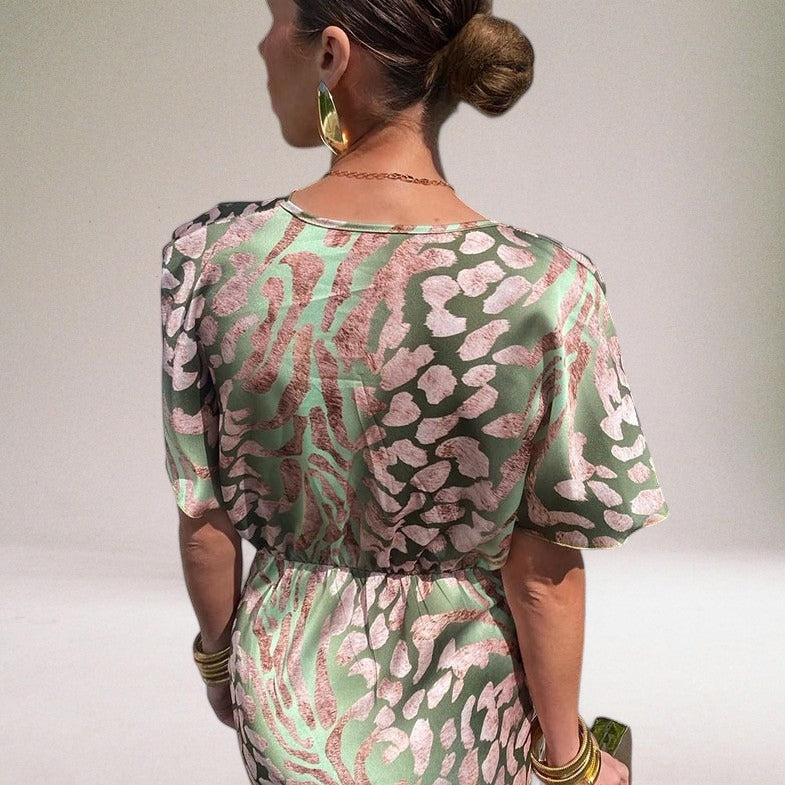 Teodora - Glamourowa Suknia Maxi z Dekoltem V dla Kobiet