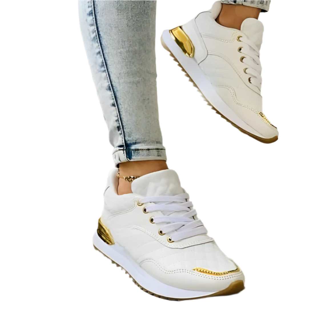 Sheena - eleganckie skórzane sneakersy o przejrzystym wyglądzie