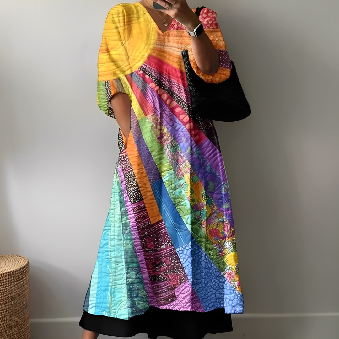 Angeleka - Sukienka wygodna i kolorowa dla kobiet