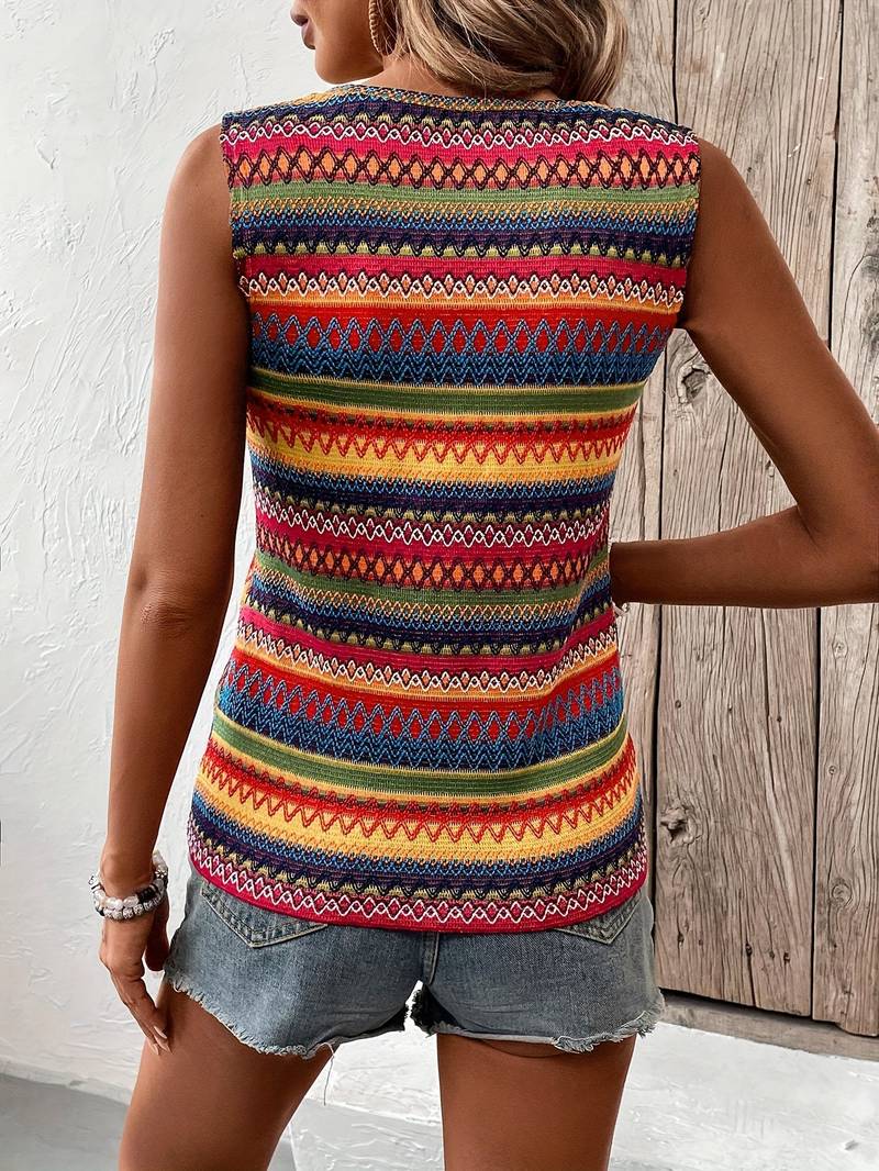 Corrina - Bluzka w paski w stylu boho dla kobiet
