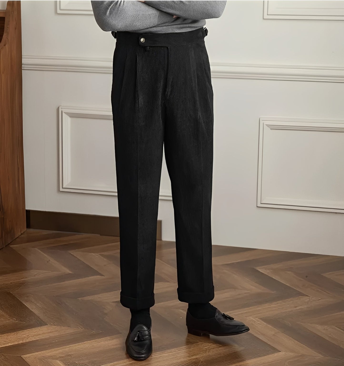 Keaton - Nowoczesne spodnie sztruksowe z wysokim stanem dla mężczyzn