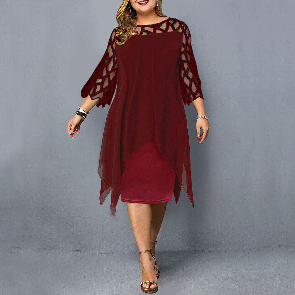 Cathryn - Elegancka midi sukienka w większym rozmiarze