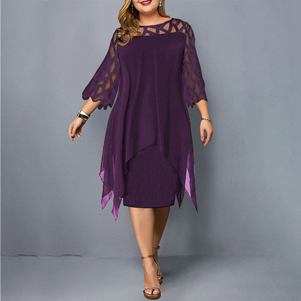 Cathryn - Elegancka midi sukienka w większym rozmiarze