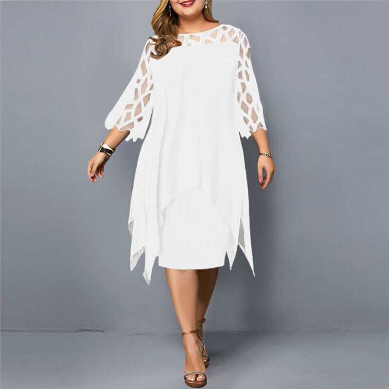 Cathryn - Elegancka midi sukienka w większym rozmiarze