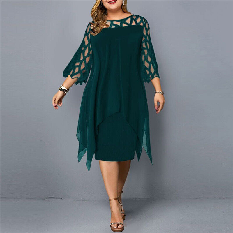 Cathryn - Elegancka midi sukienka w większym rozmiarze