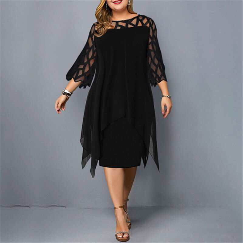 Cathryn - Elegancka midi sukienka w większym rozmiarze