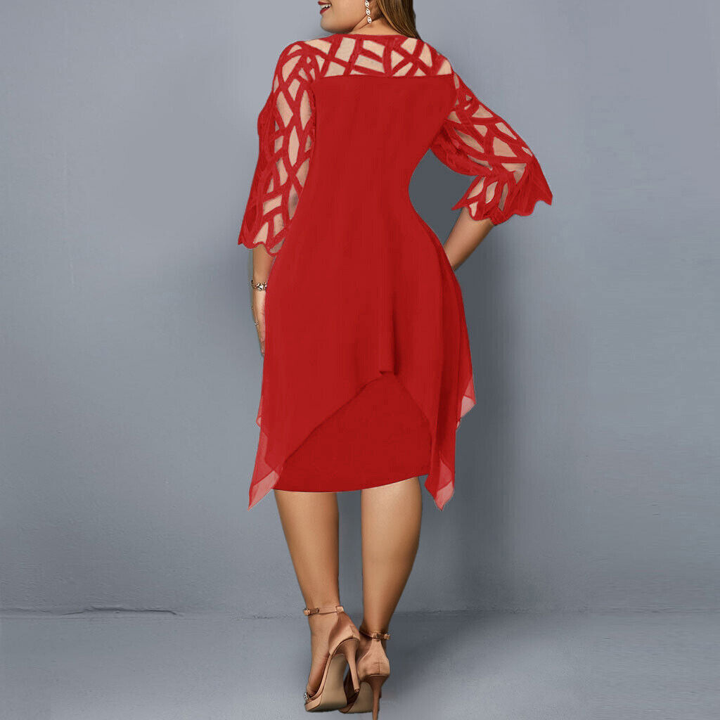 Cathryn - Elegancka midi sukienka w większym rozmiarze