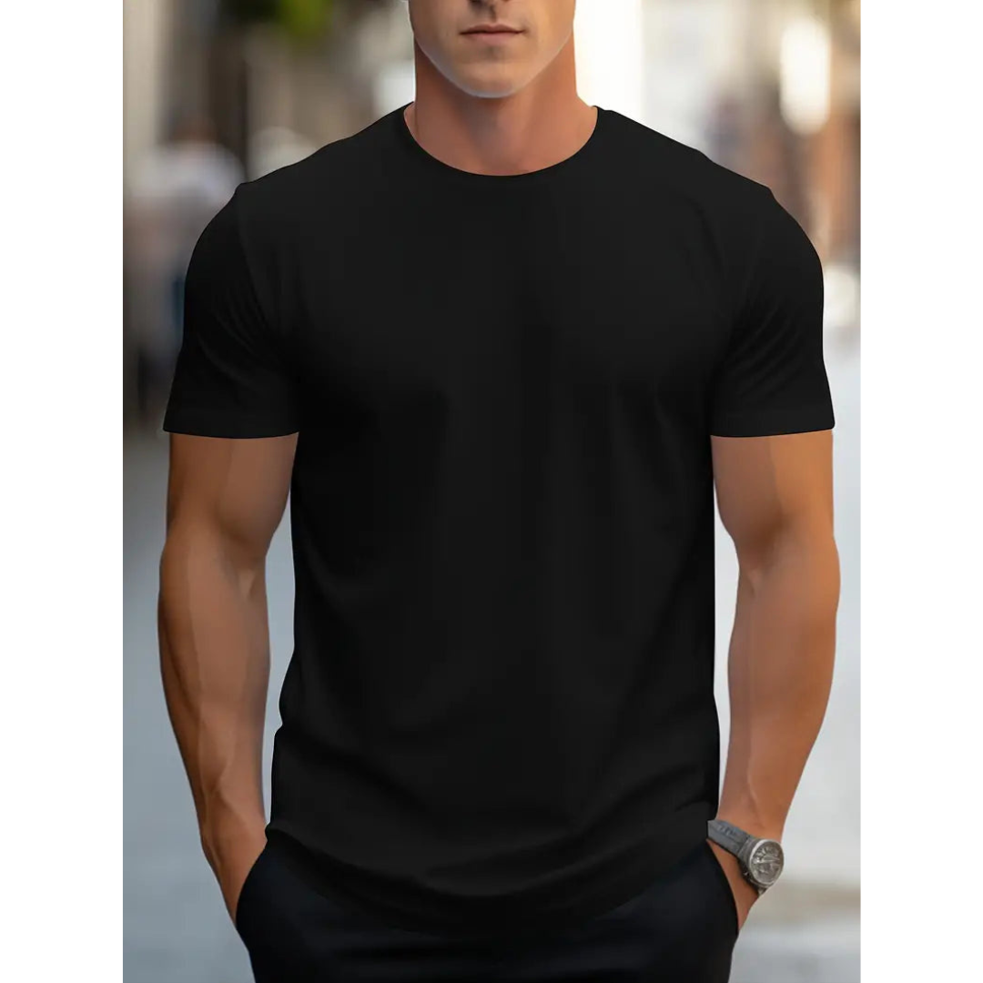 Brian - Klasyczny męski T-shirt z krótkim rękawem