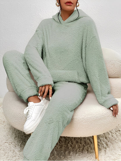 Hailie - Prosty, wygodny zestaw polarowy z kapturem dla kobiet