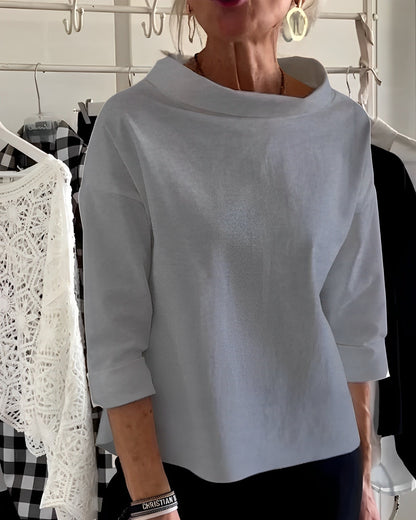 Orinda - Elegancki top damski z półkołnierzykiem