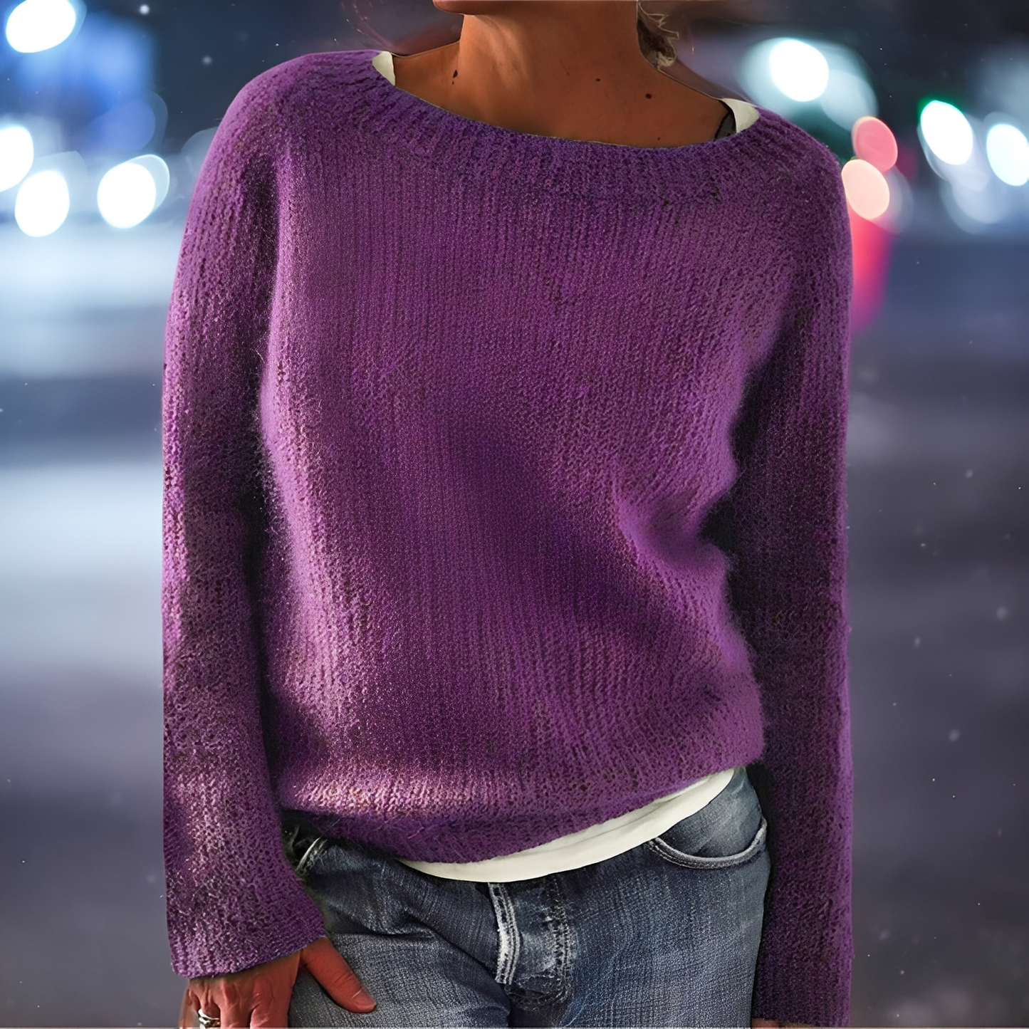 Abeeha - Sweter oversize w kolorze jodły dla kobiet