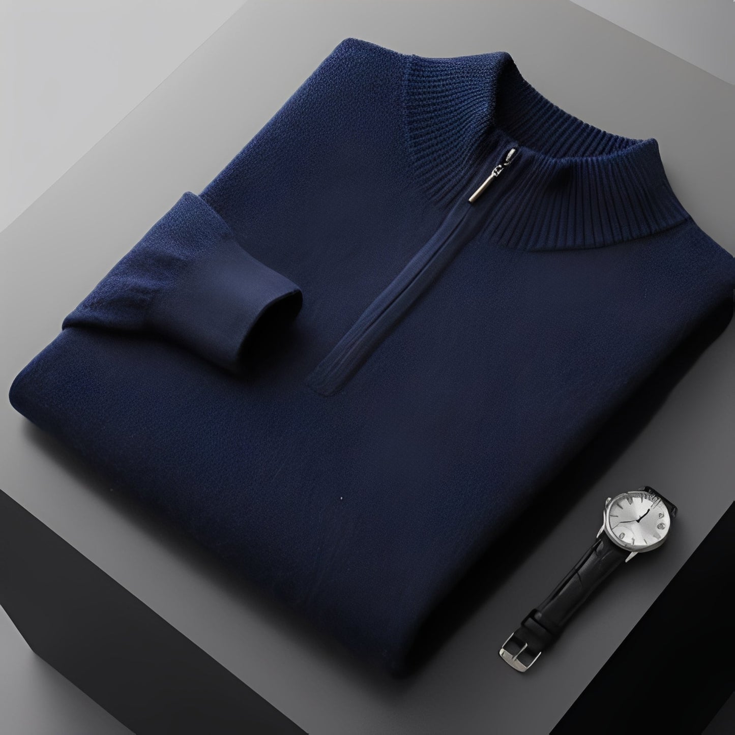 Weldon - Sweter z połowicznym zamkiem dla mężczyzn