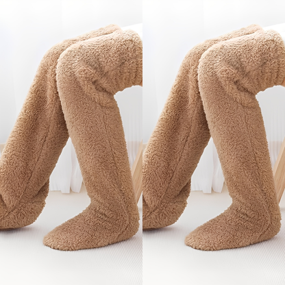 Camellia - Ciepłe, ponadkolanowe skarpety zimowe dla kobiet