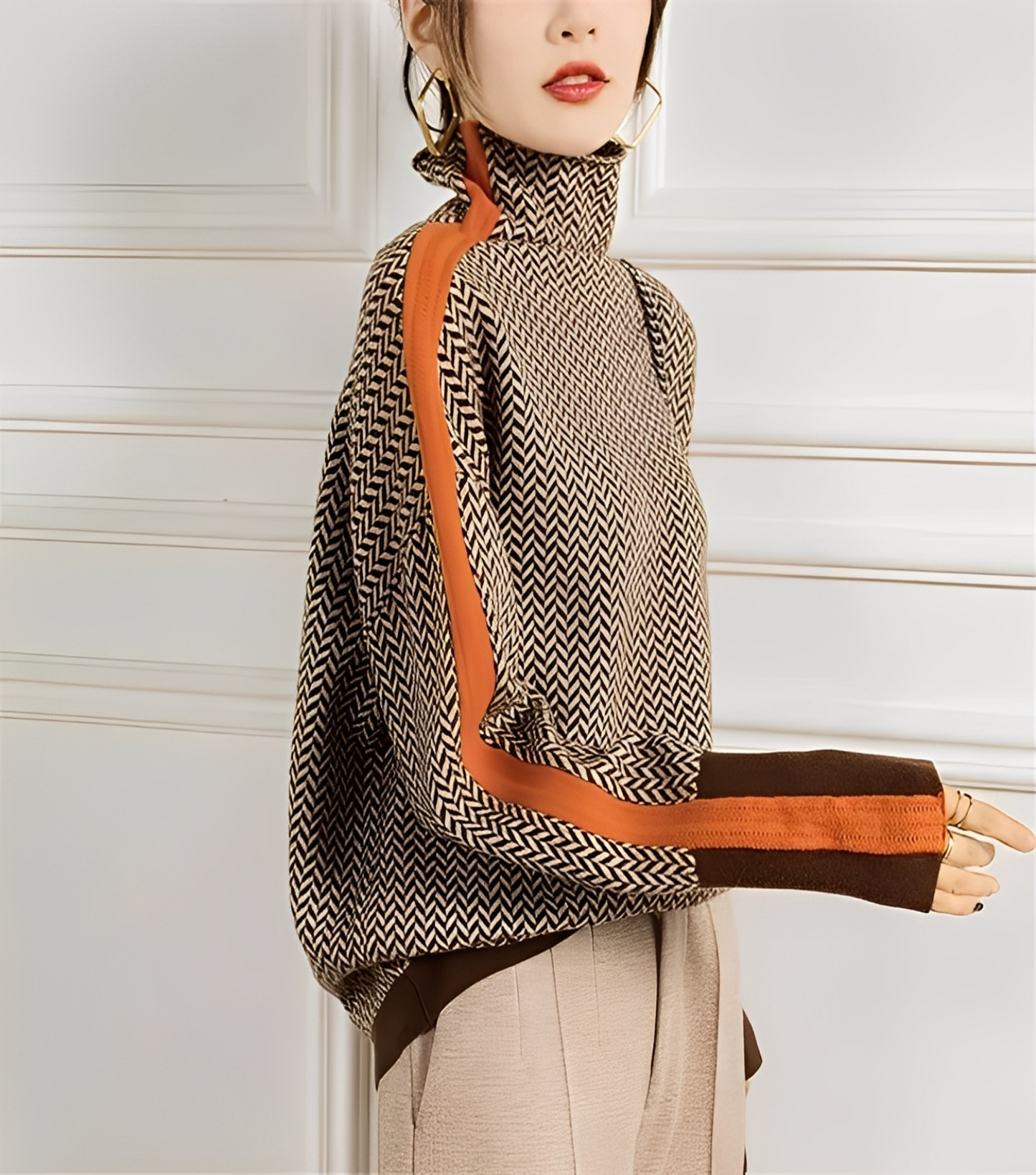 Anita - Elegancki sweter damski z golfem z kaszmiru