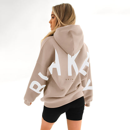 Amanda - Ciepła bluza z kapturem z modnym nadrukiem dla kobiet