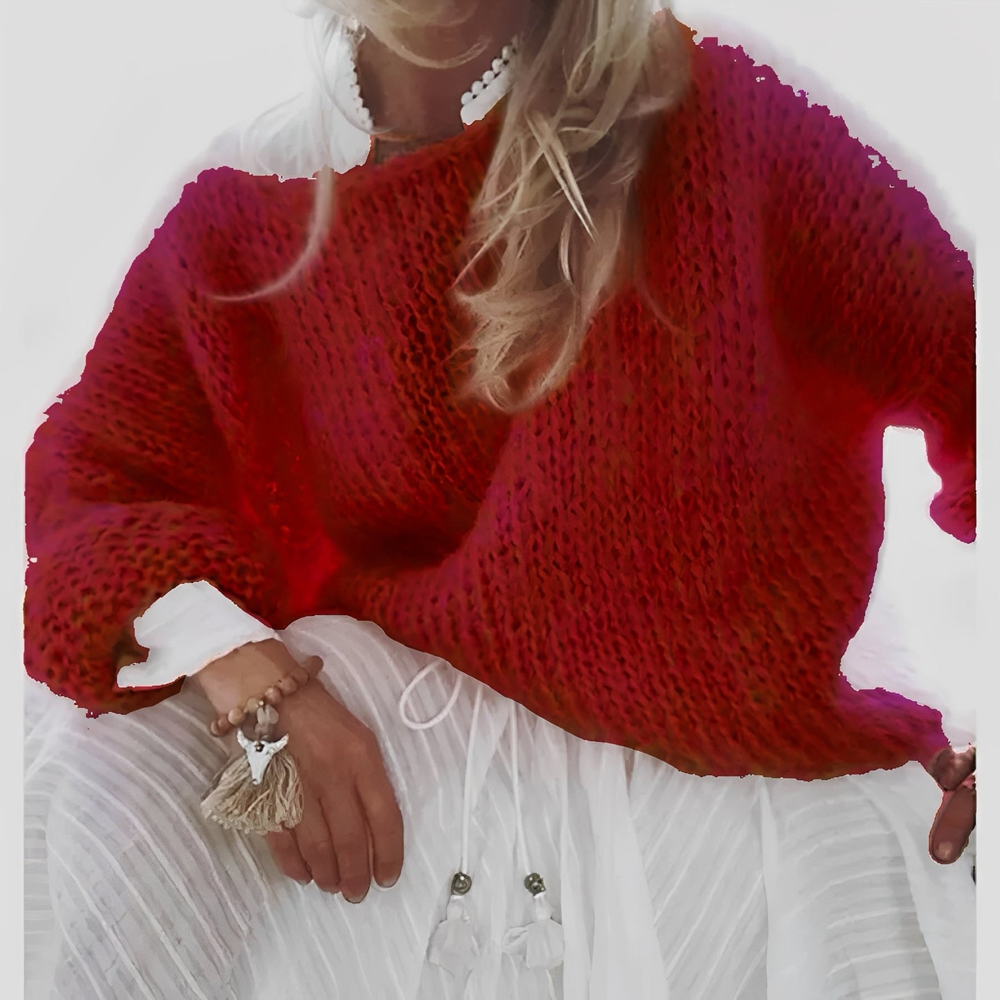 Caroline - Ciepły, luźno dziergany sweter dla kobiet