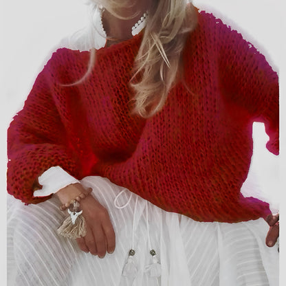 Caroline - Ciepły, luźno dziergany sweter dla kobiet