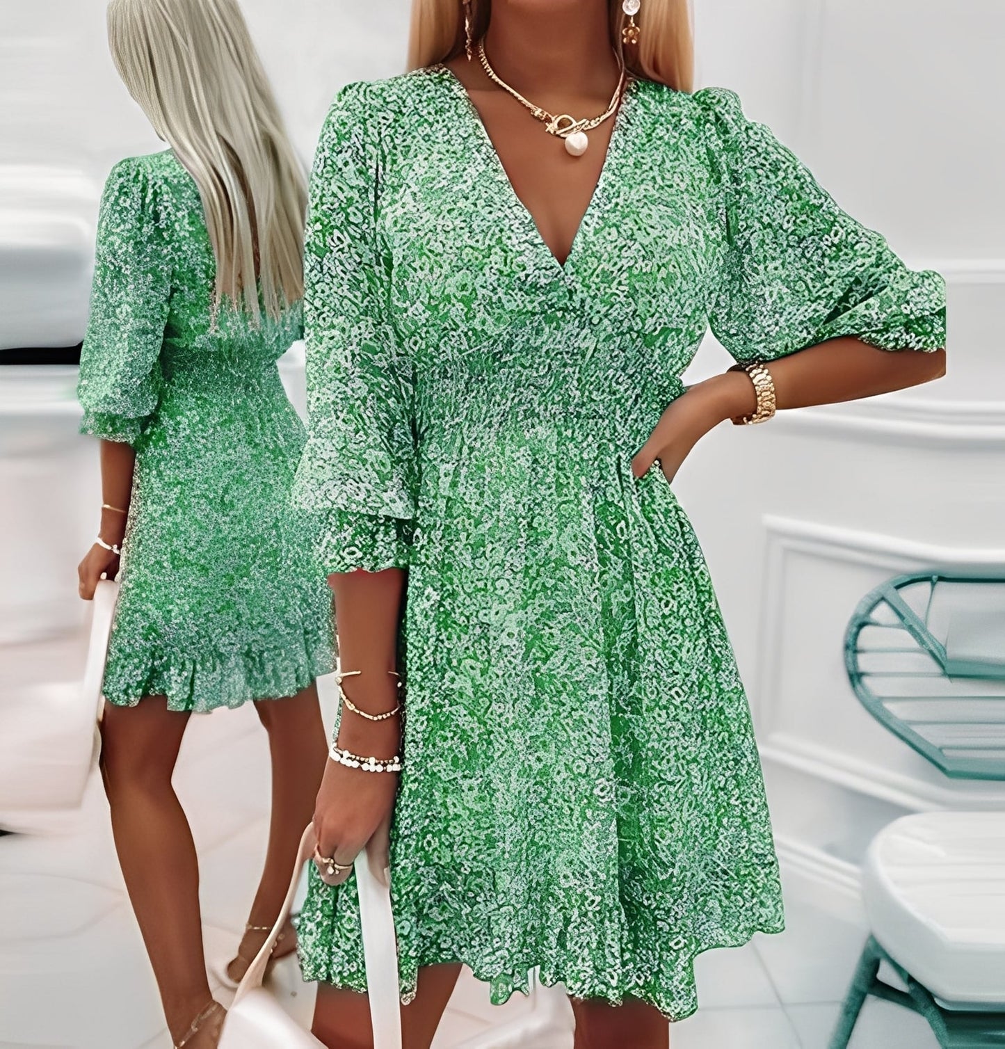 Jeanine - Sukienka swetrowa elegancka dla kobiet