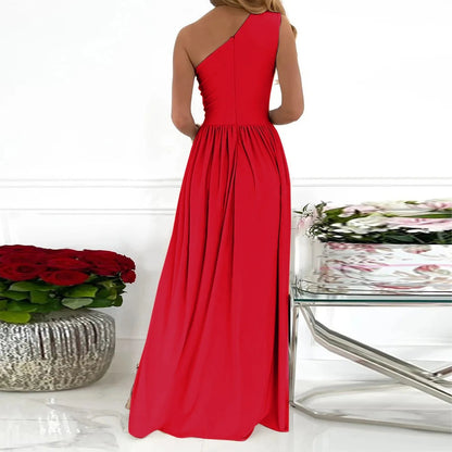 Iredessa - Elegancka suknia wieczorowa na jedno ramię z rozcięciem