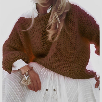 Caroline - Ciepły, luźno dziergany sweter dla kobiet