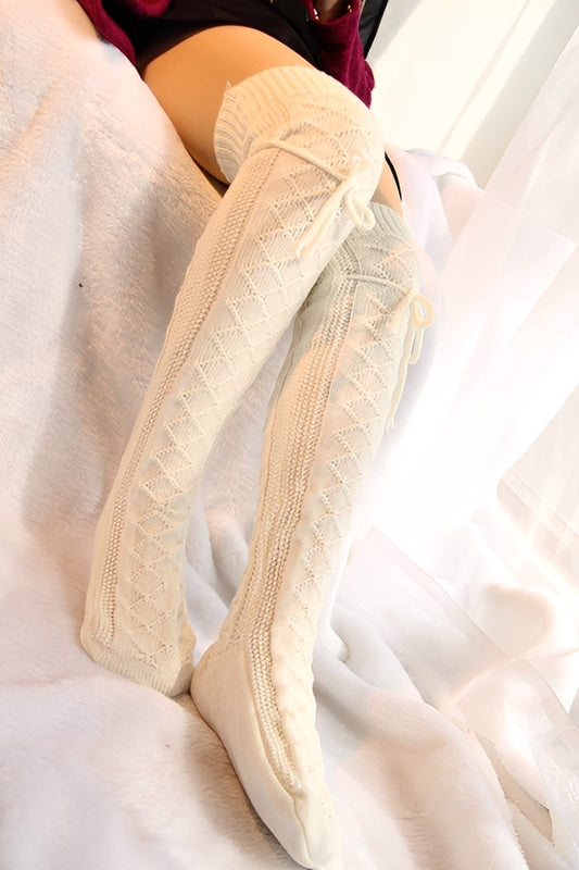 Rozanne - Stylowe, ciepłe overknee skarpety dla dam