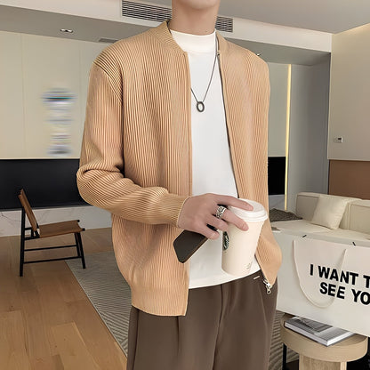 Damon - Retro sweter z dzianiny z zamkiem dla mężczyzn