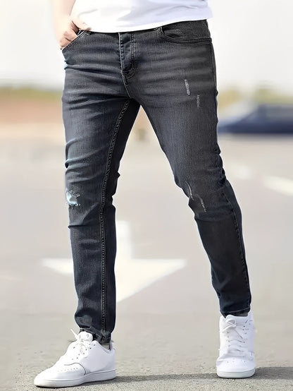 Jenson - Stylowe Skinny Jeans z Przetarciami dla Mężczyzn