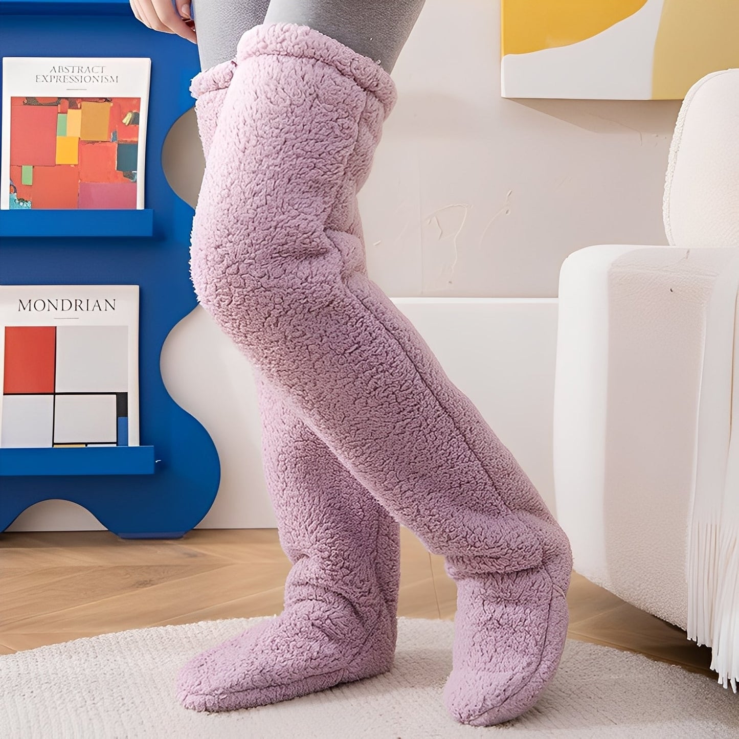 Camellia - Ciepłe, ponadkolanowe skarpety zimowe dla kobiet