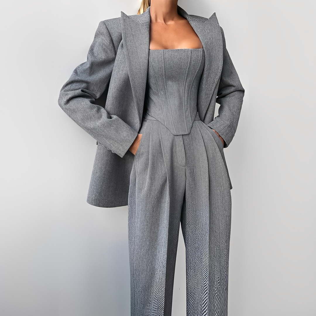 Annadine - Zestaw 3-częściowy elegancki i swobodny dla kobiet