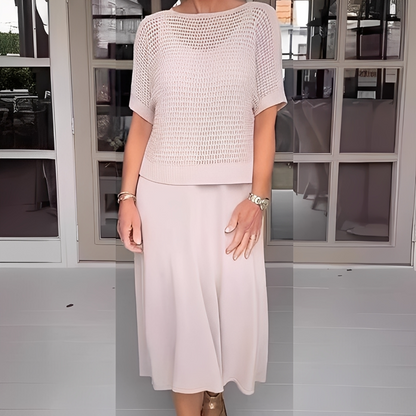 Almera - Zestaw kurtka i spódnica dzianinowa dla kobiet