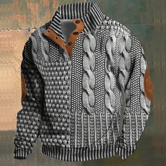 Nazaire - Sweter z wzorem drukowanym w 3D dla mężczyzn