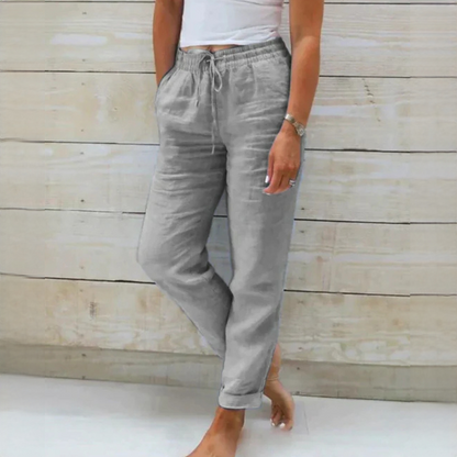 Dyan - Eleganckie spodnie z sznurkiem dla kobiet